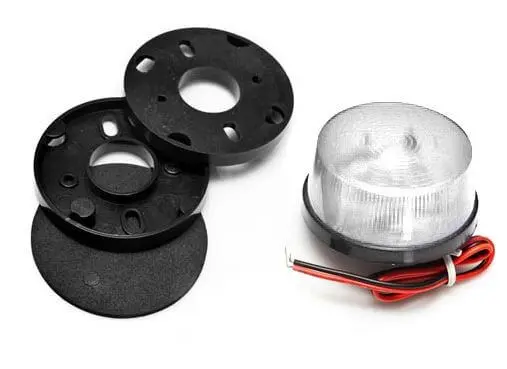 Udendørs blinklys - Klar hvid, 12Vdc / 1W, Strobo (IP54)