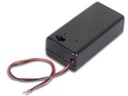 Batteriholder til 1x9V E-blok bat. lukket (m. kontakt)