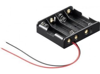 Batteriholder til 4xAA bat. (m. ledning)