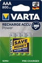 BATTERI RECH.ACCU POWER AAA 800MAH 4ST/F