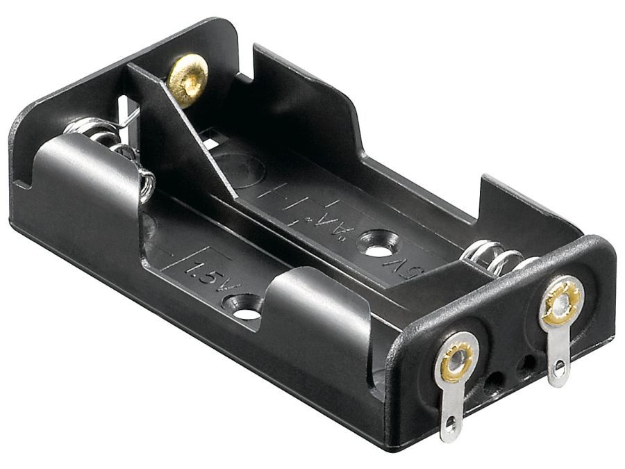 Batteriholder til 2xAA bat. (m. loddeflige)