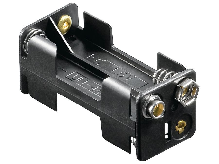Batteriholder til 4xAAA bat. (m. knapterminaler)