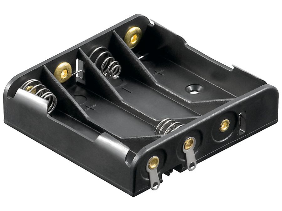 Batteriholder til 4xAAA bat. (m. loddeflige)
