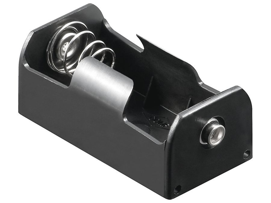Batteriholder til 1xC bat. (m. knapterminaler)