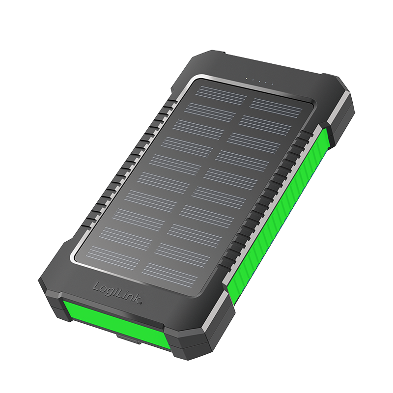 Power Bank m. Solcelle og Lommelygte - 8.000mAh