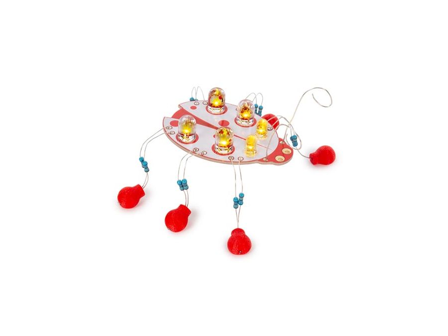 Mariehøne m. stearinlyseffekt (loddekit)