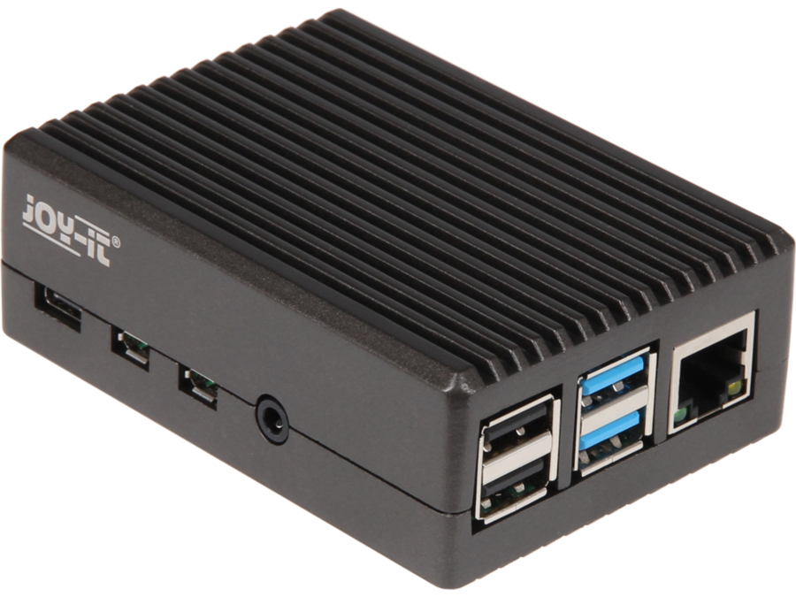 Kabinet til Raspberry Pi 4 B - Aluminium, Sort