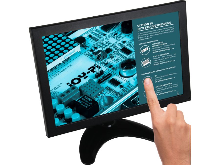 10.1" IPS touchskærm - 1280x800, HDMI/VGA/AV/BNC/USB, 12V