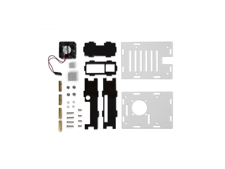 Raspberry Pi 4 kabinet m. aktiv køling, Plexiglas
