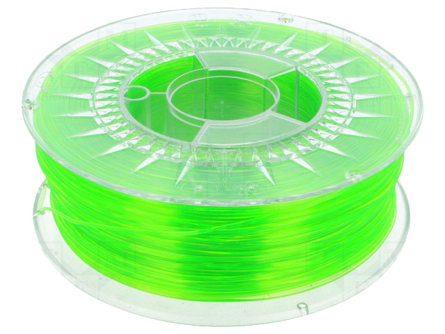 PETG filament - Ø1,75mm, Lysegrøn transparent, 1kg