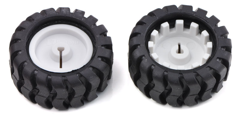 Hjul Akseldiameter 3 mm, sort gummi Ø: 42mm (2 stk.)