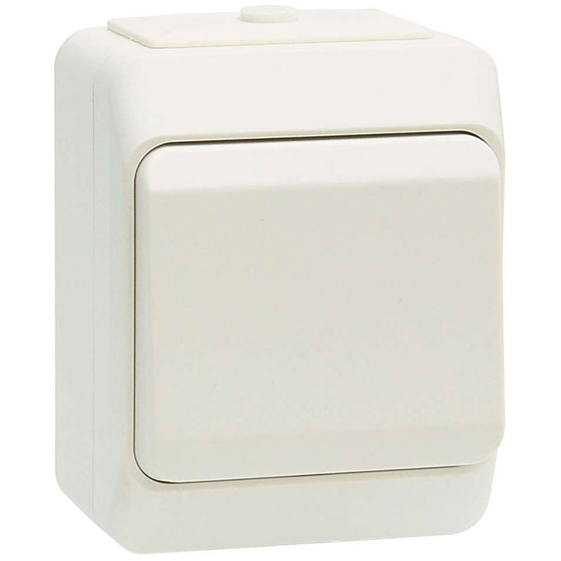 Kapslet krydsningsafbryder IP44 - hvid