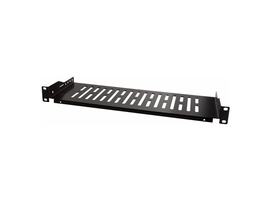 19" Hylde til rack skabe, D:150mm, Sort
