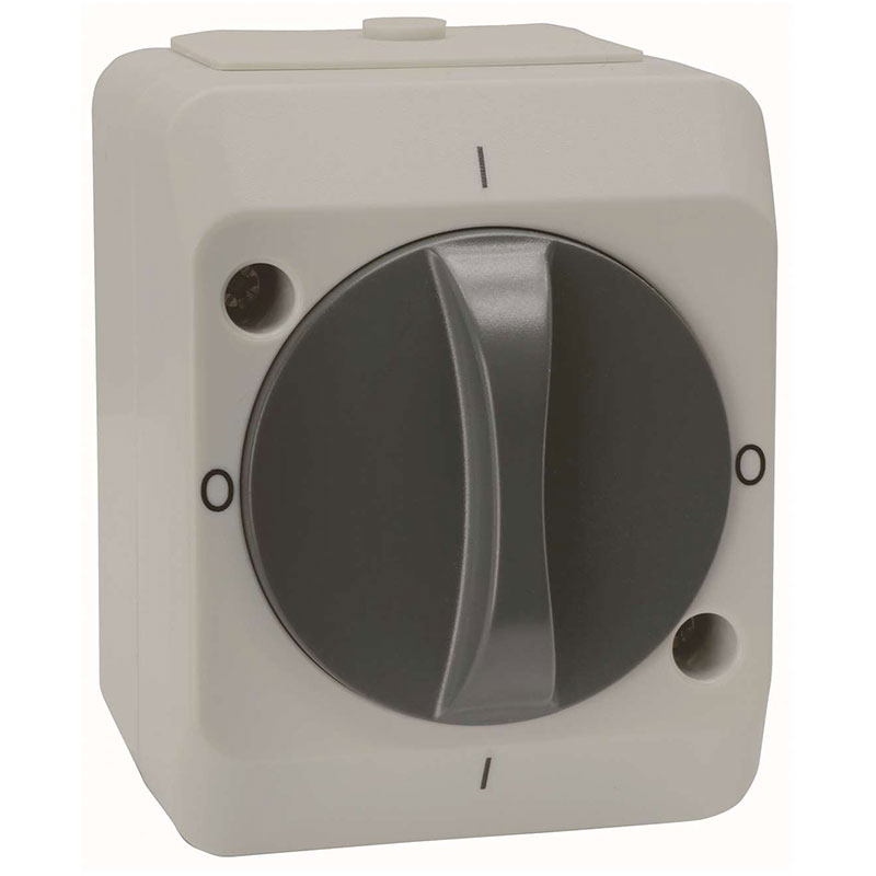 Kapslet drejeafbryder IP44 - grå
