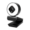 USB 2.0 Webcam m. ringlys - HD 1920x1080, Sort