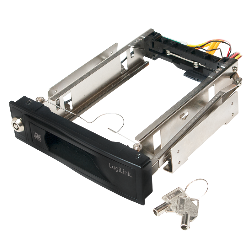 Flytbar Harddisk kabinet til 3,5" SATA HDD, Sort Alu.