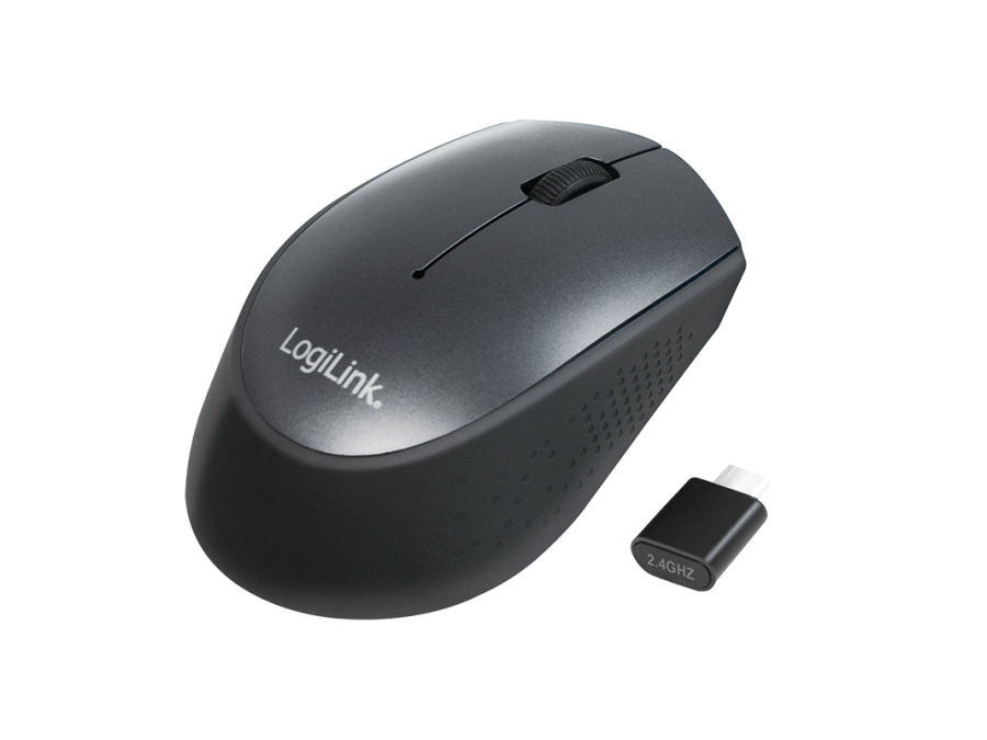 2.4GHz trådløs mus - 3-knapper, USB-C, Sort