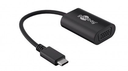 USB-C-VGA adapter - USB-C han > VGA hun, Sort (0,2m)
