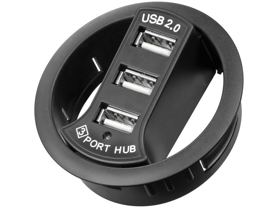 USB 2.0 HUB - 3 porte, bordmontage (60mm)