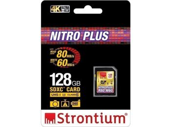 SD kort - Nitro, 128GB SDXC, 4K ready, Class 10 UHS-I (U3)
