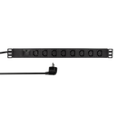 19" El-rackpanel - 8 x C13 (IEC320) hun, Sort (2m)
