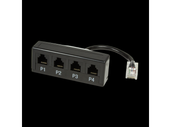 Telefonsplitter - RJ45 (8P8C) han til 4 x RJ11 (6P4C) hun
