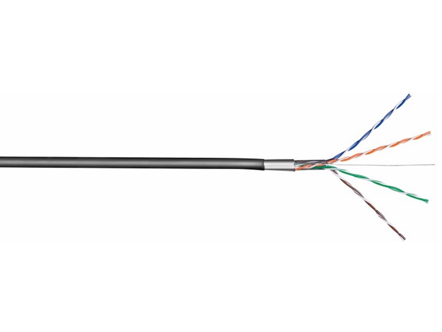 FTP netværkskabel - CAT6, massiv CU, udendørs (metervare)