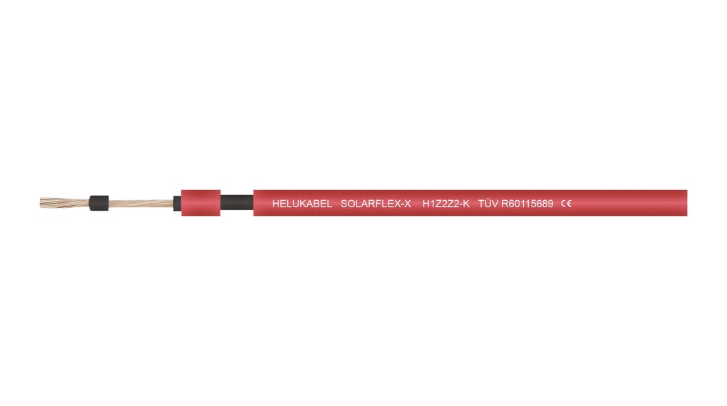 SOLARFLEX®-X Solcellekabel - 6mm², Ø6,2mm, Rød (metervare)
