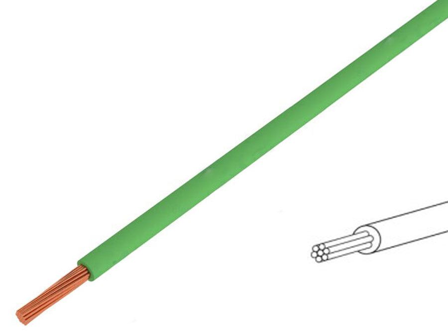 Monteringsledning - 2,5mm² trådet, Grøn (metervare)