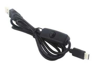 USB A til USB-C kabel m. ON/OFF kontakt (1m)