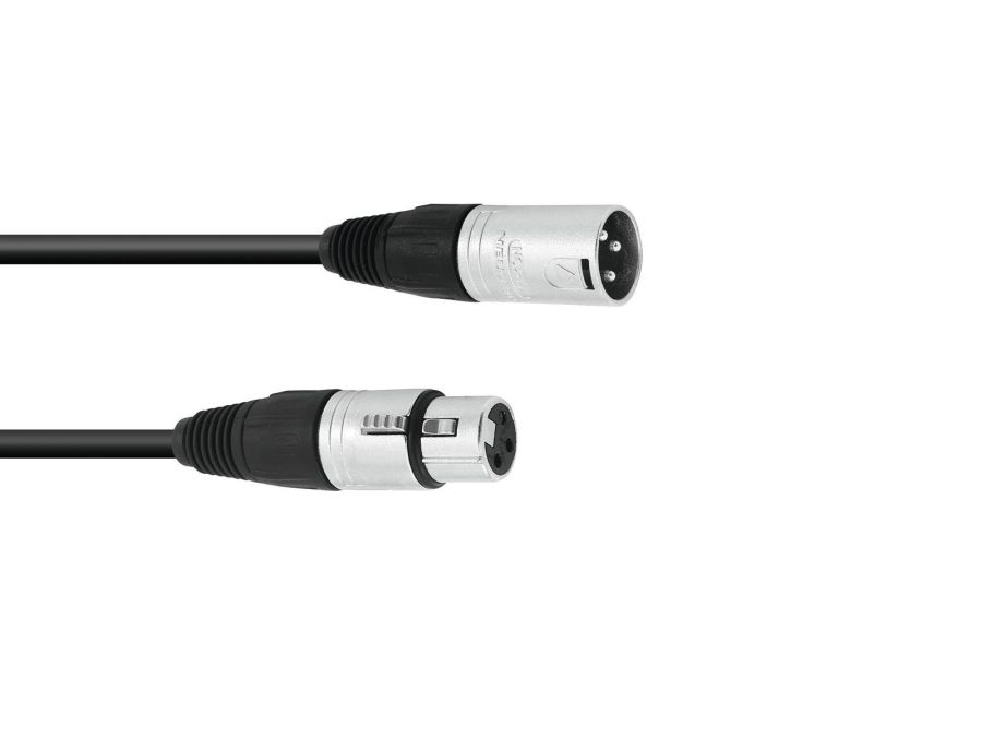 Prof. mikrofonkabel - 3pol XLR han/hun, Neutrik (1,5m)