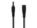 DC forlængerkabel - 5,5x2,1mm han/hun, 0,5mm², Sort (5m)