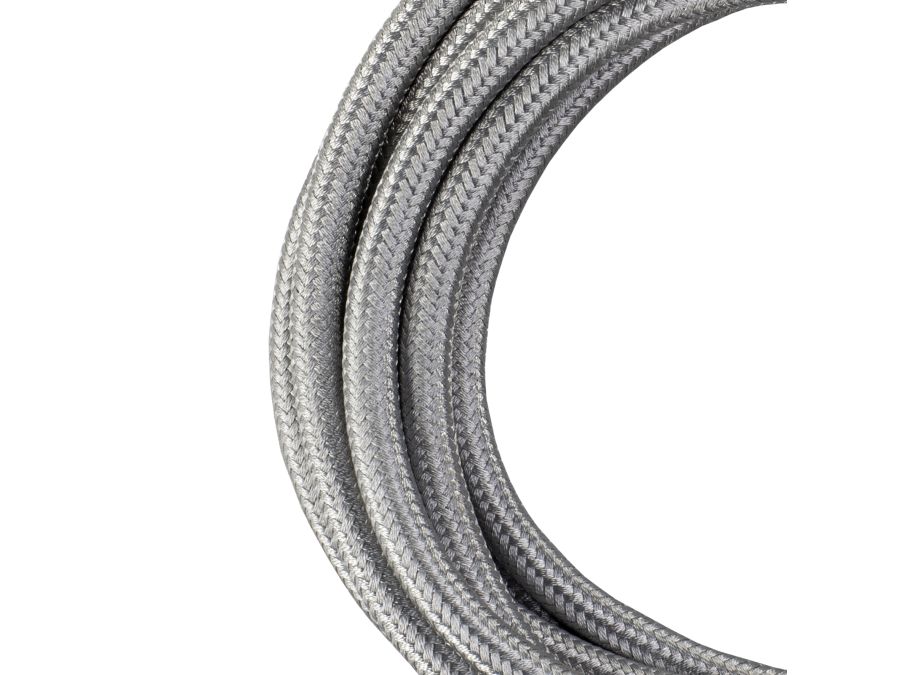 Stofledning - 2 x 0,75mm², Metallisk SØLV (3m)