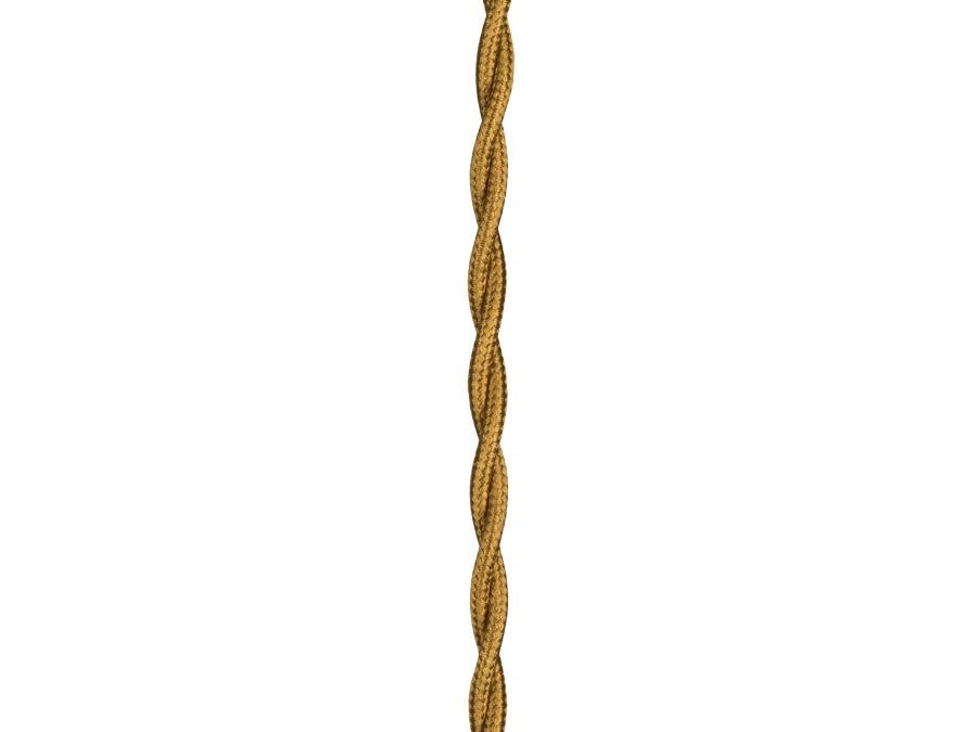 Stofledning - 2 x 0,75mm², Snoet, Metallisk GULD (3m)