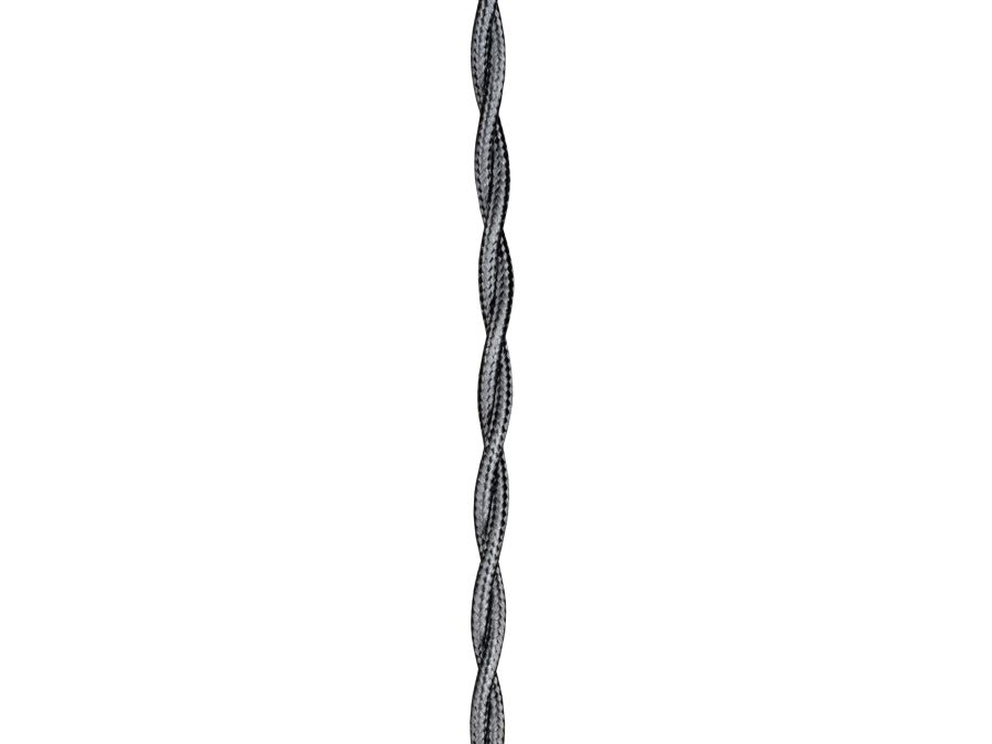 Stofledning - 2 x 0,75mm², Snoet, Metallisk SØLV (3m)