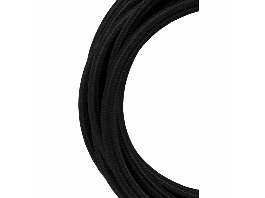 Stofledning - 3x0,75mm², SORT (metervare)