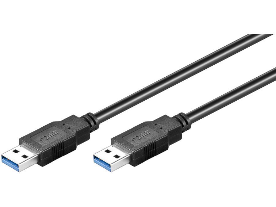 USB 3.0 SuperSpeed kabel - A han til A han, Sort (1,8m)