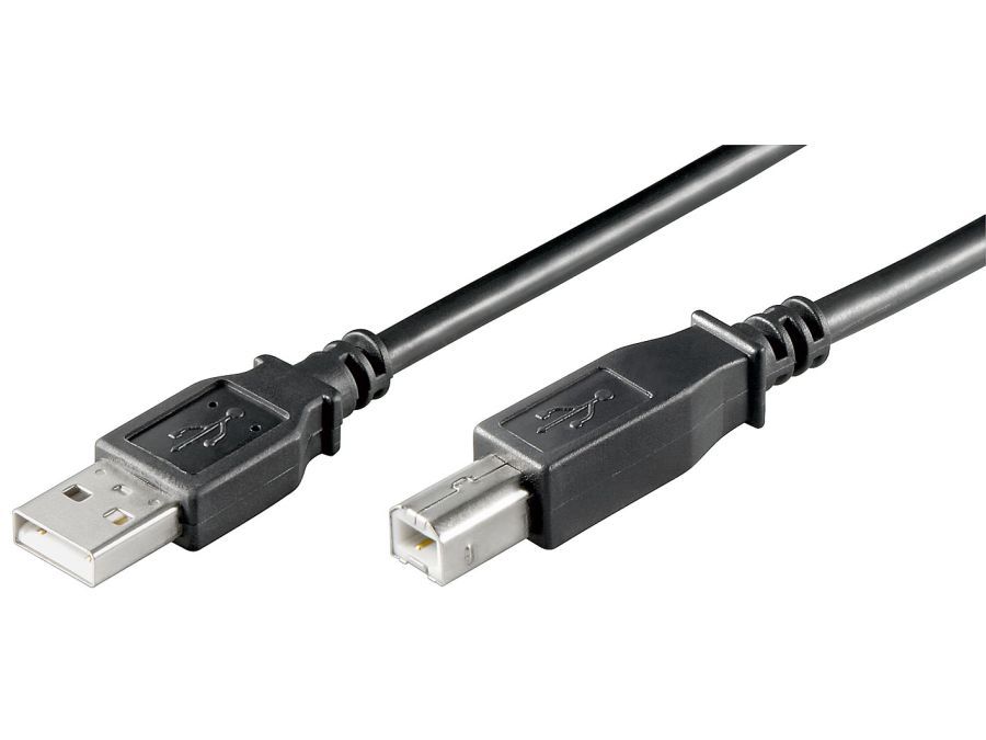 USB 2.0 kabel - A han til B han, Sort, HQ (1m)
