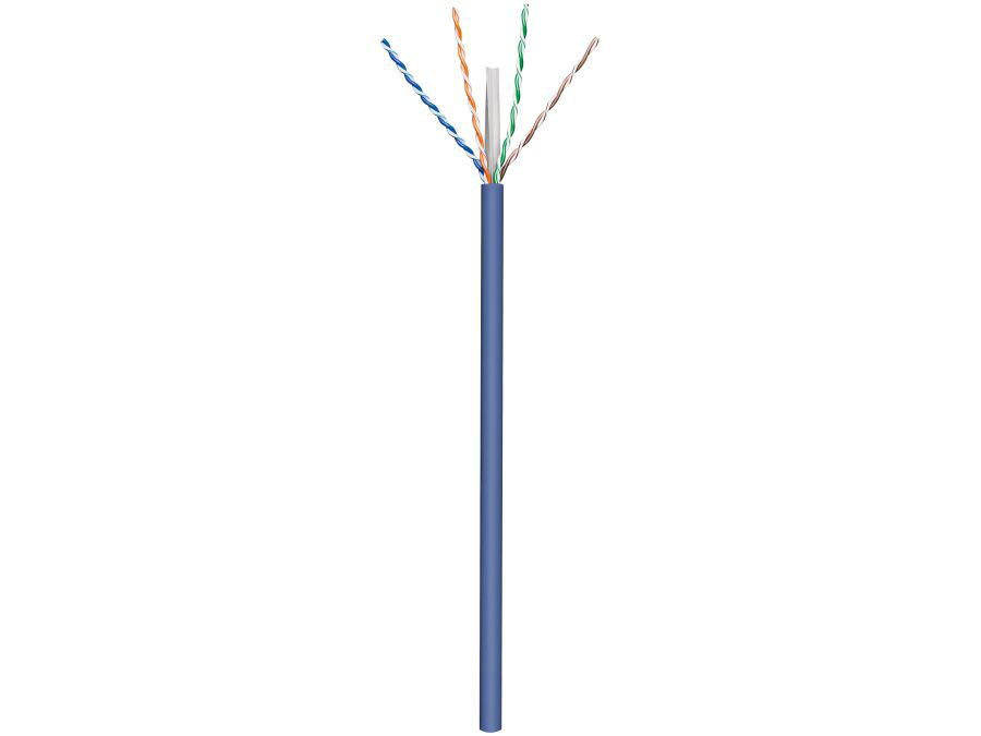 UTP netværksinst.kabel - CAT6a, massiv CU, Blå (50m)