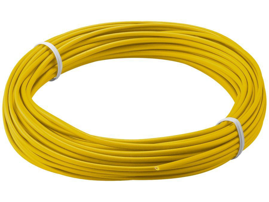 Monteringsledning - 0,14mm² trådet, Gul (10m)