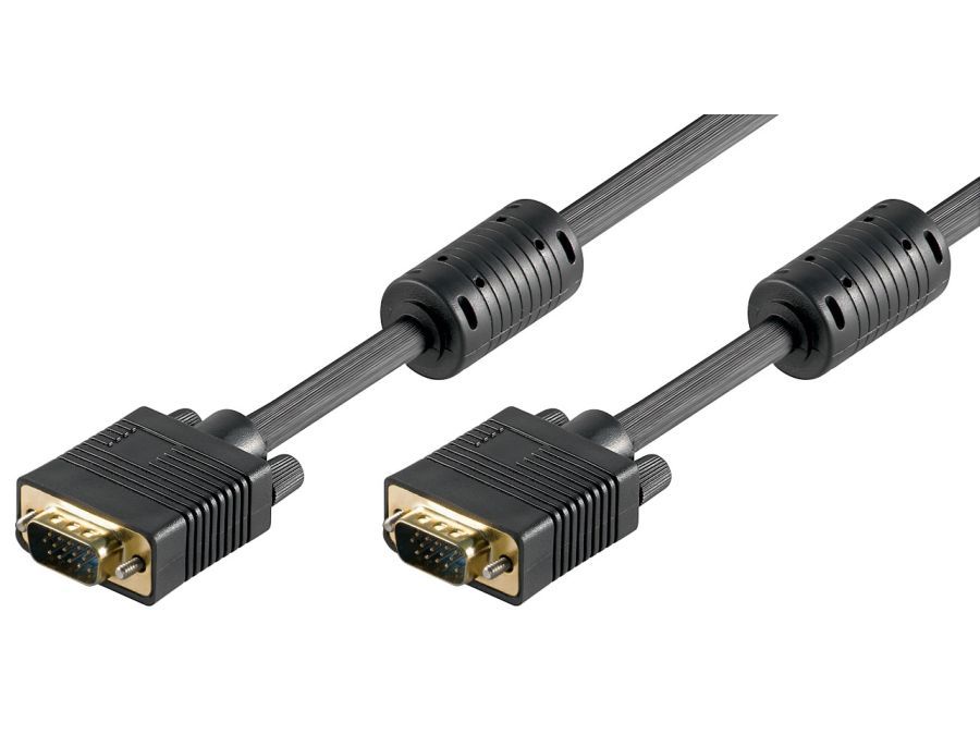 Monitorkabel - Fuld HD, SVGA, 2 x VGA han, Sort (50m)