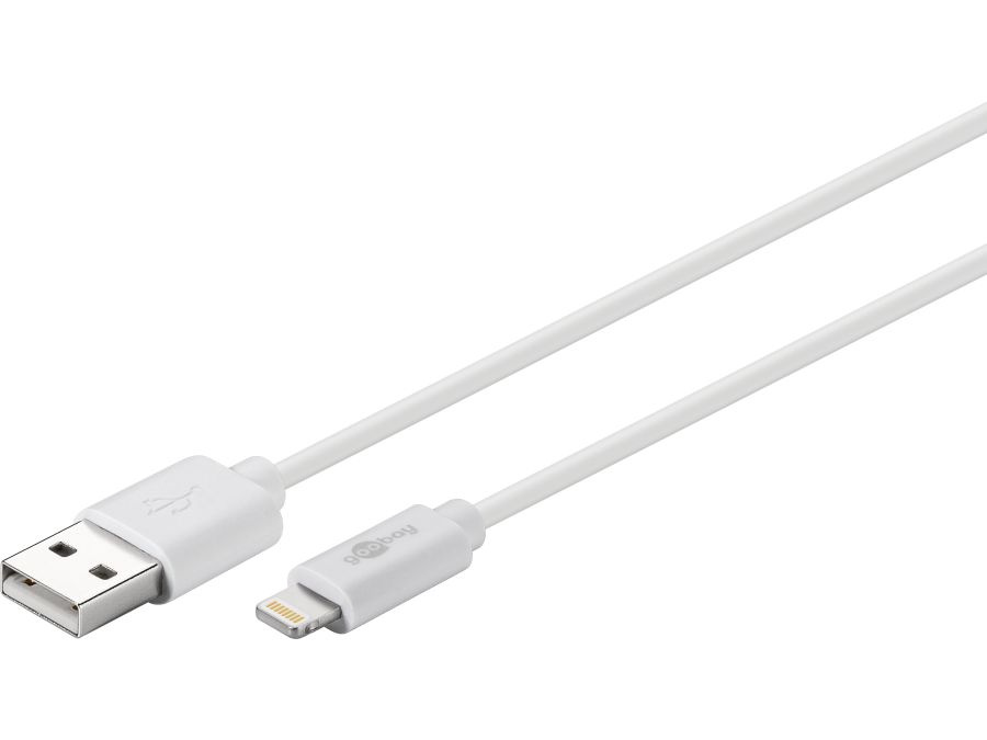 USB 2.0 til Lightning opladnings- og data kabel, Hvid (0,5m)