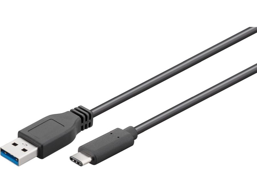 USB 3.0 SuperSpeed kabel - A han til USB-C han, 3A Sort (3m)