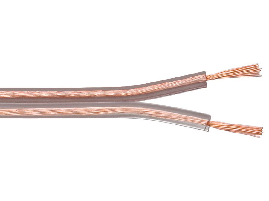 Højttalerledning - 2x4mm² CCA, Transparent (metervare)