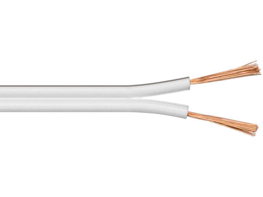 Højttalerledning - 2x2,5mm² OFC, Hvid (50m)