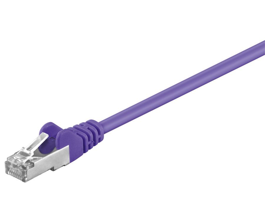 S/FTP netværkskabel - CAT5e, 2xRJ45, Violet (0,5m)