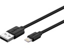 USB 2.0 kabel - A han til 8P Lightning han, Sort (1m)