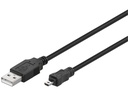 USB 2.0 kabel - A han til 8P mini USB han, Sort (1,8m)