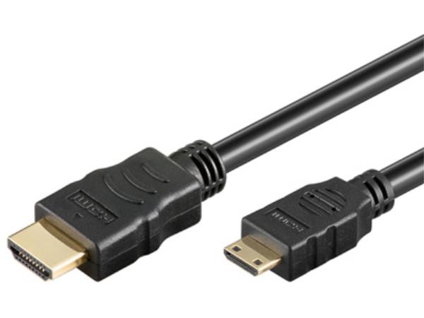 HDMI minikabel - HDMI han til mini-HDMI han m.E, Sort (1,5m)