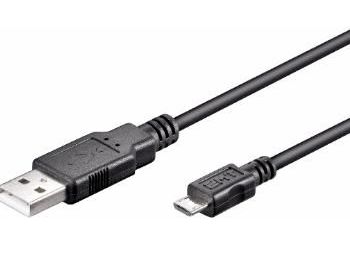 USB 2.0 kabel - A han til micro B han, Sort (1,8m)